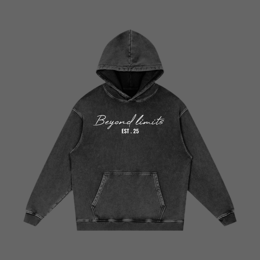 Snow Washed Loose Cotton Hoodie