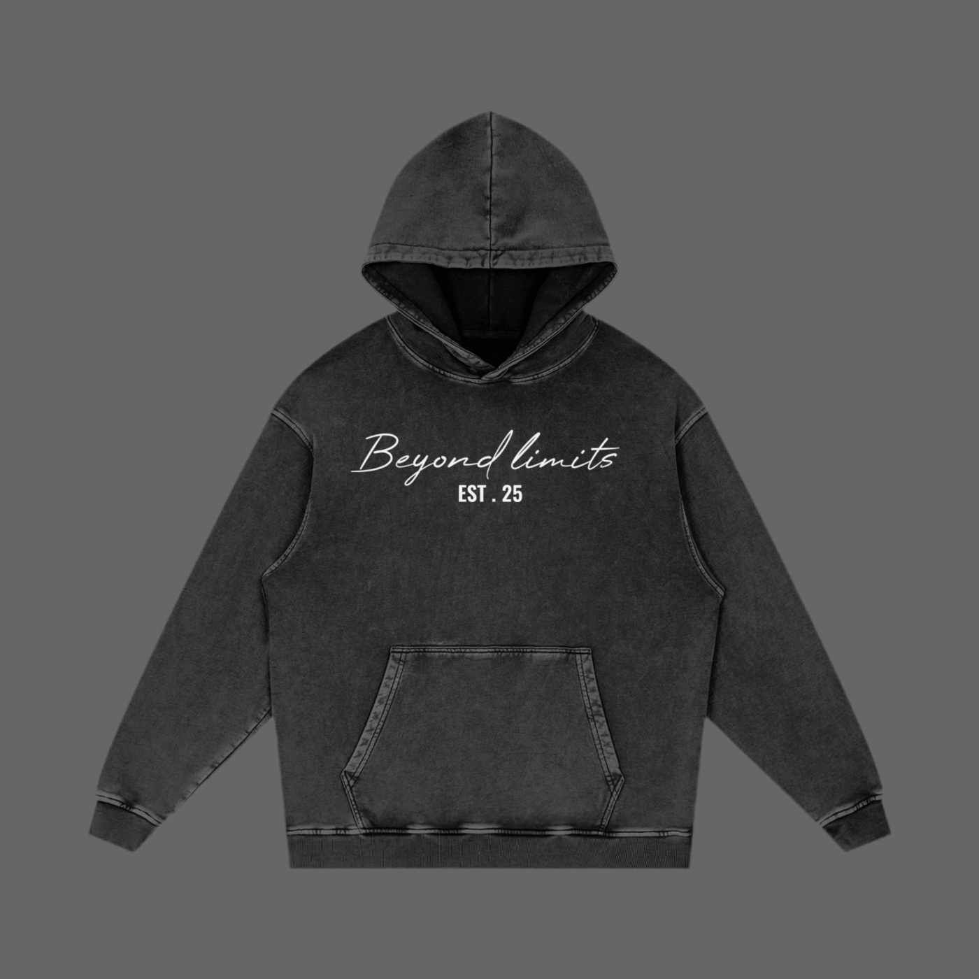 Snow Washed Loose Cotton Hoodie