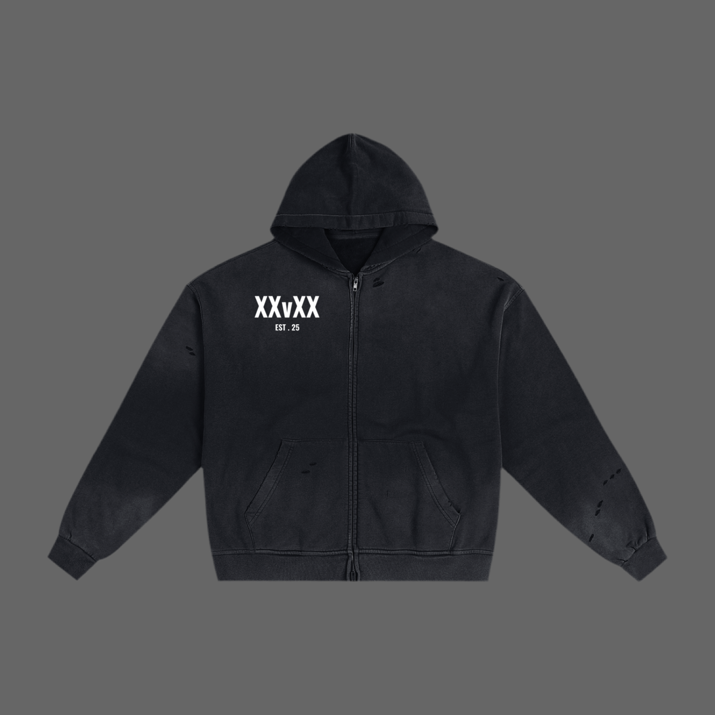 XXVXXX Essential Hand-Frayed Sunfade Zip Hoodie