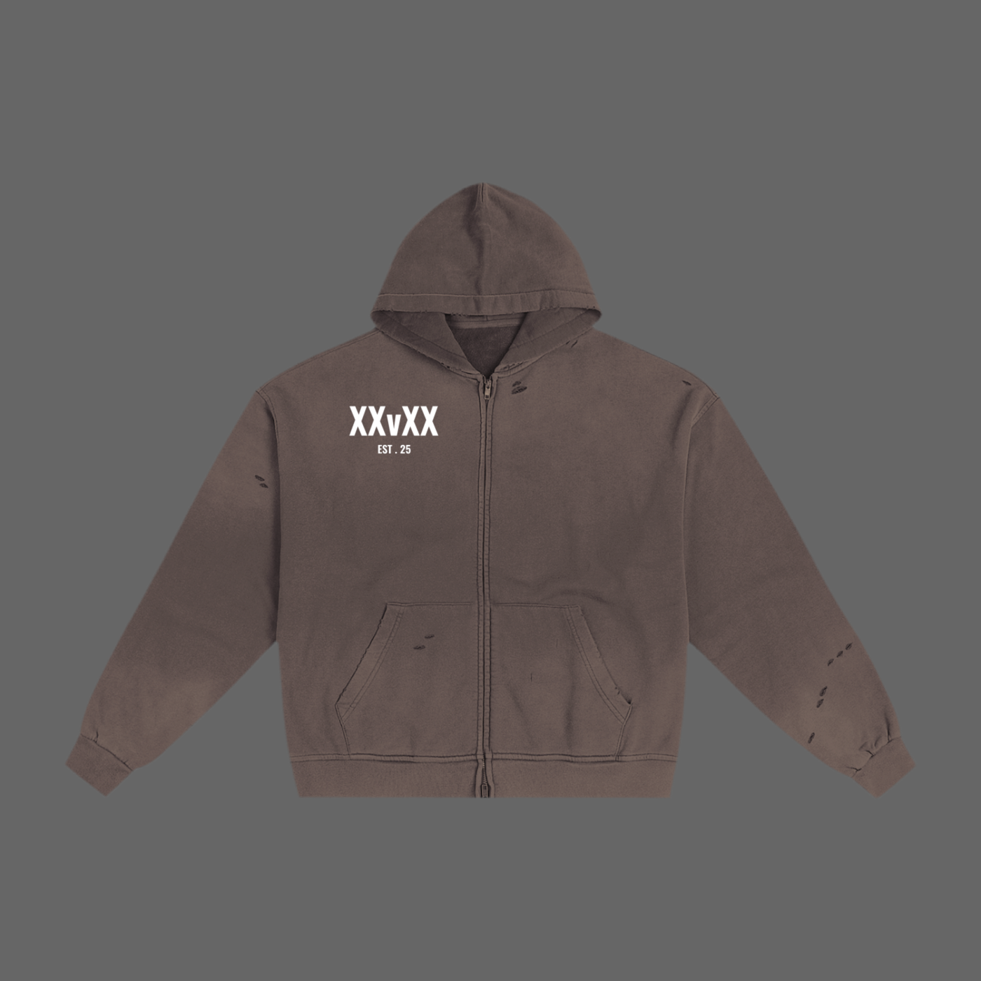 XXVXXX Essential Hand-Frayed Sunfade Zip Hoodie