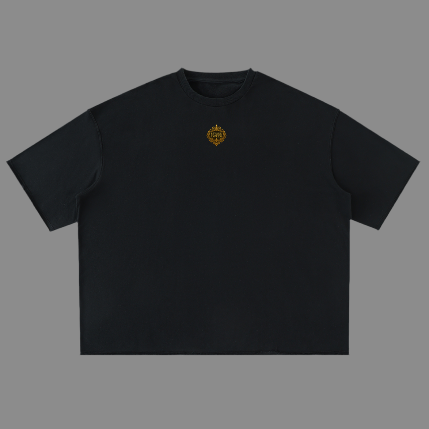Black T-Shirt with Beyond Express Gold Logo