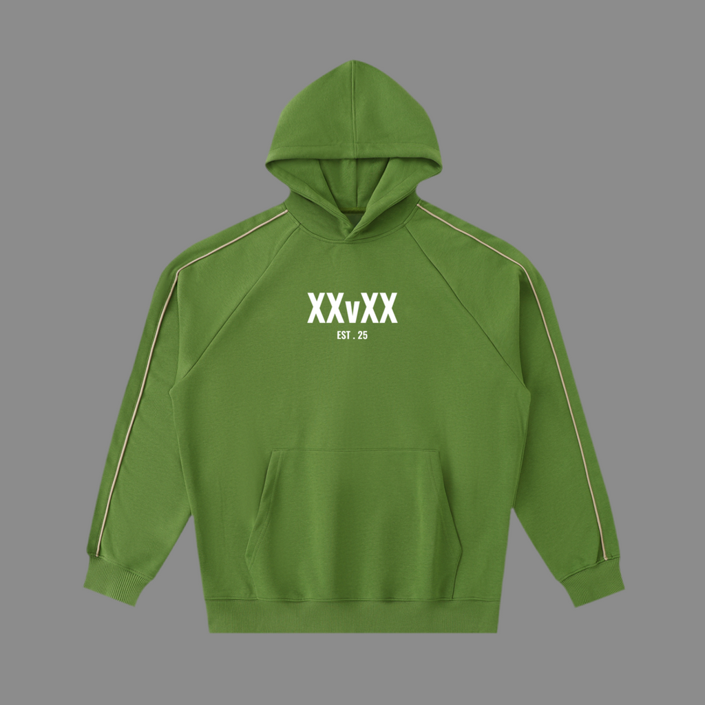 Contrast Piping Raglan Hoodie