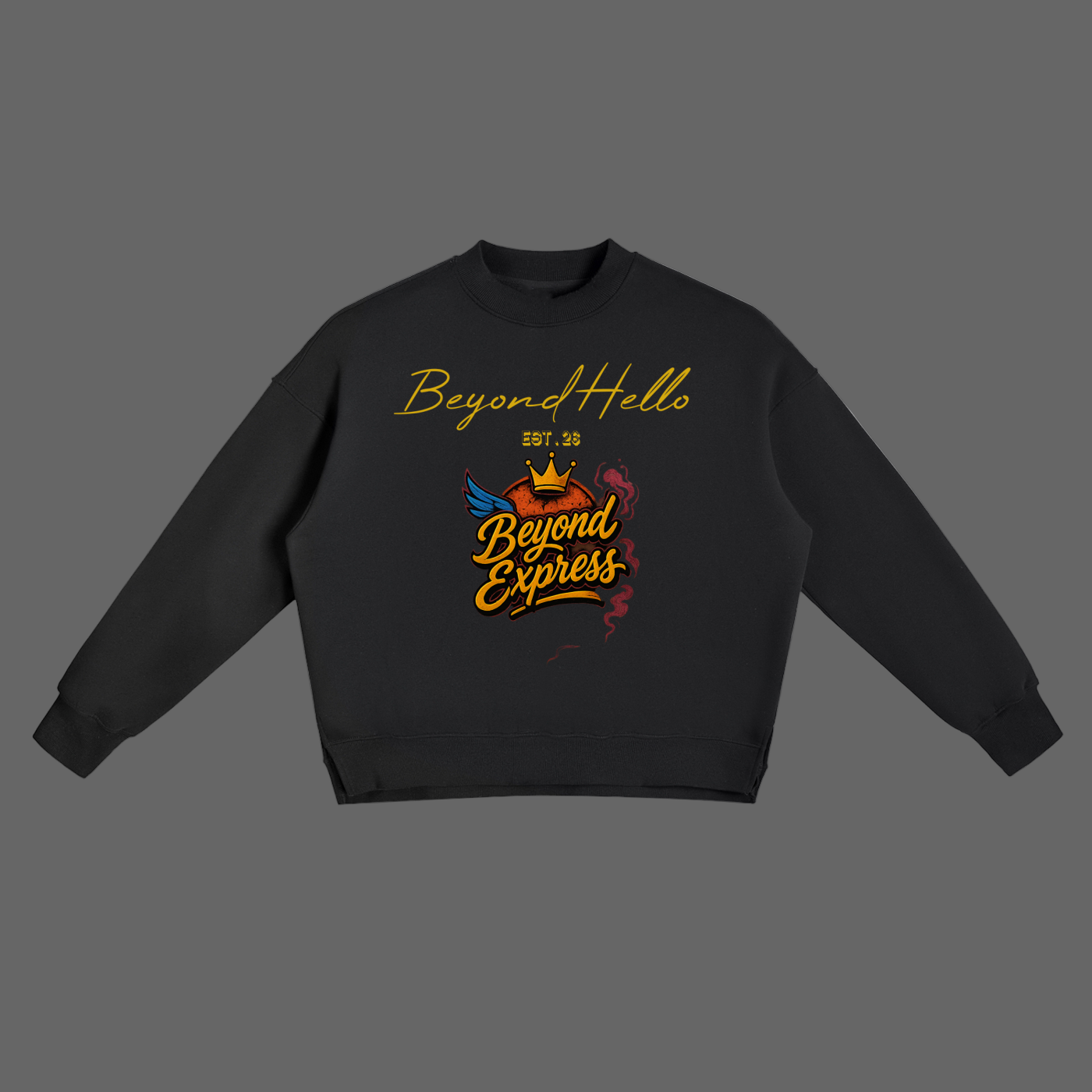 Fleece Side Slit Crewneck Sweatshirt