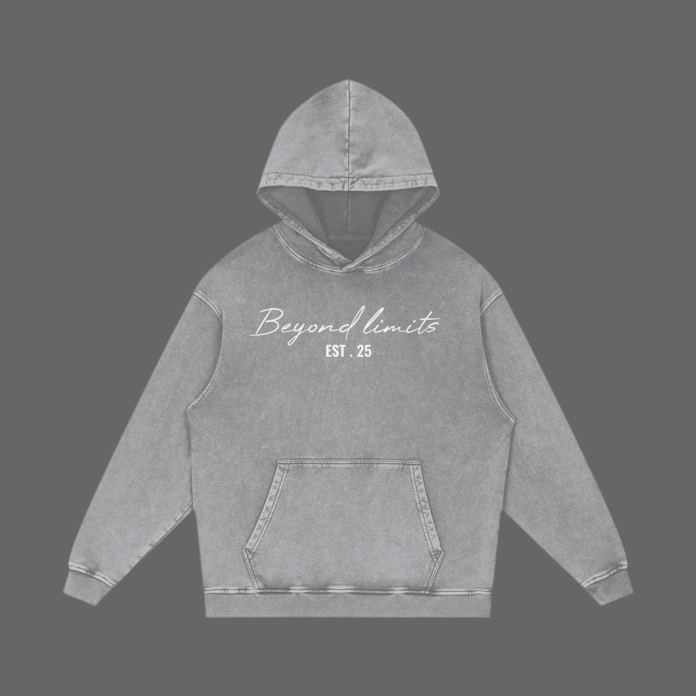 Snow Washed Loose Cotton Hoodie