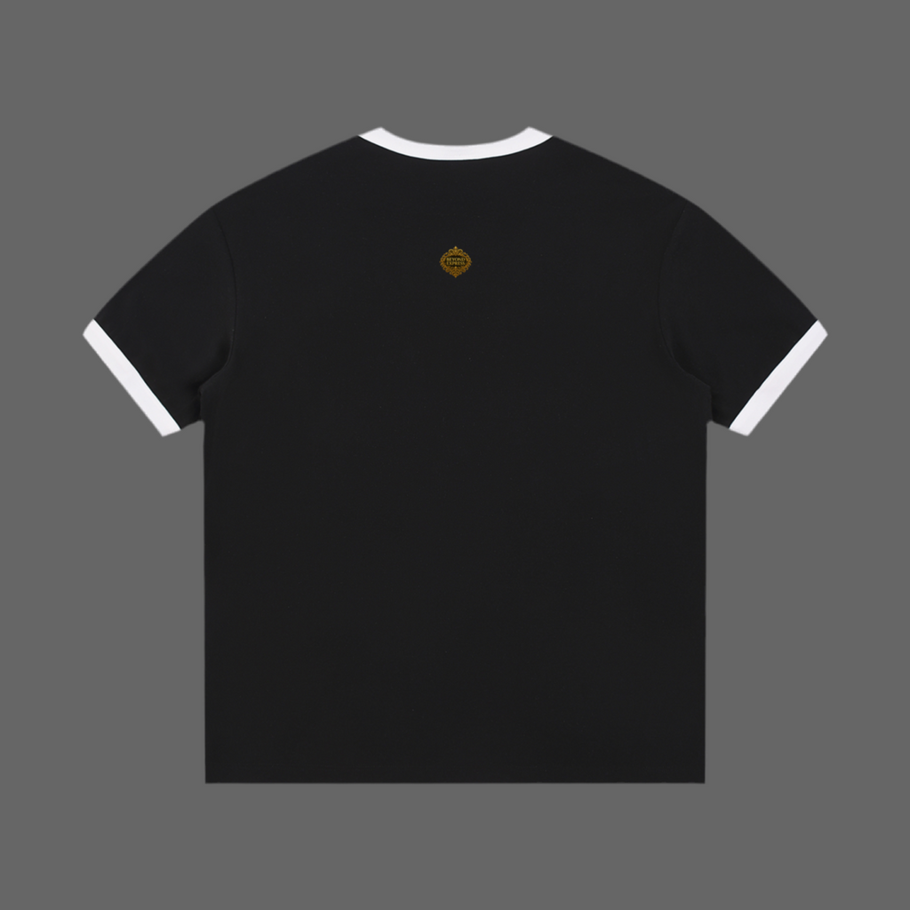 Contrast Edge Ribbed Crewneck T-Shirt