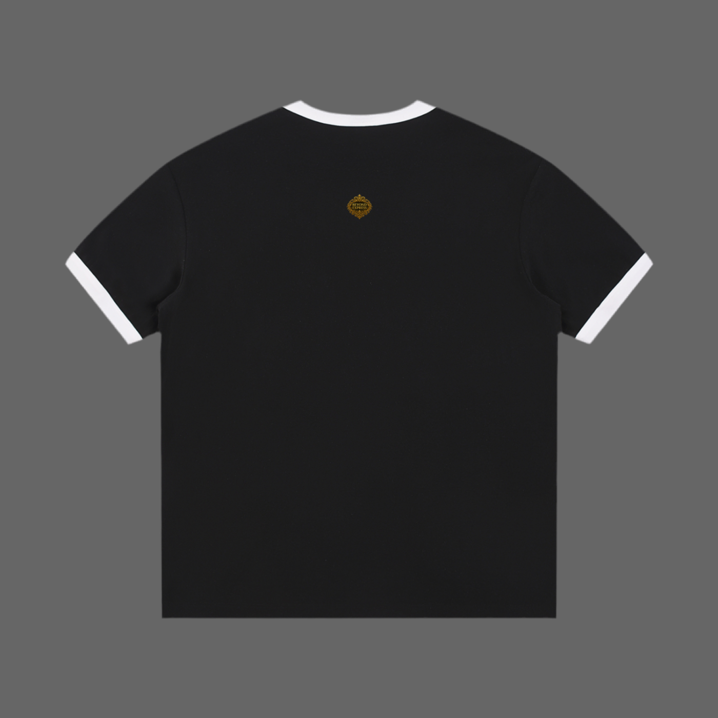 Contrast Edge Ribbed Crewneck T-Shirt