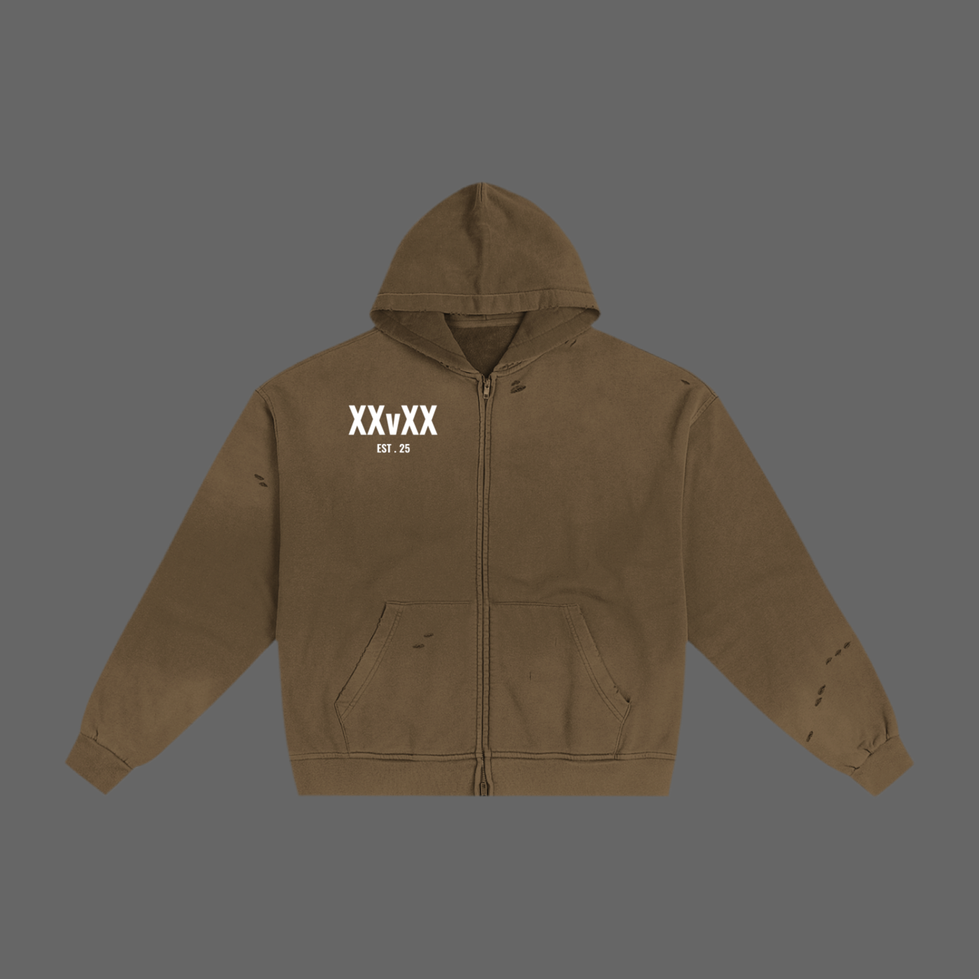 XXVXXX Essential Hand-Frayed Sunfade Zip Hoodie