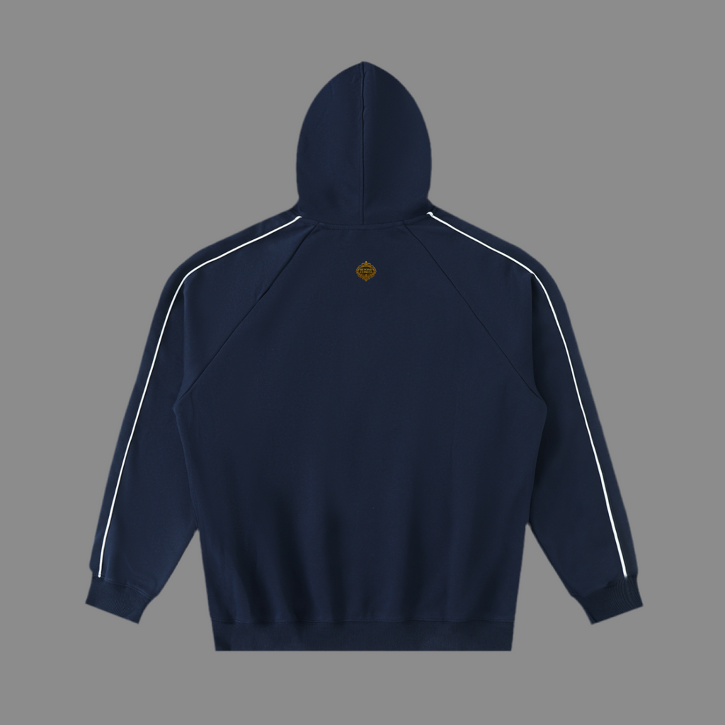 Contrast Piping Raglan Hoodie