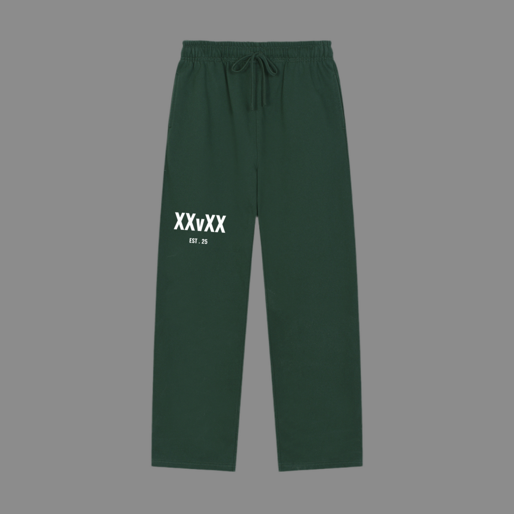 Solid Color Straight-Leg Sweatpants