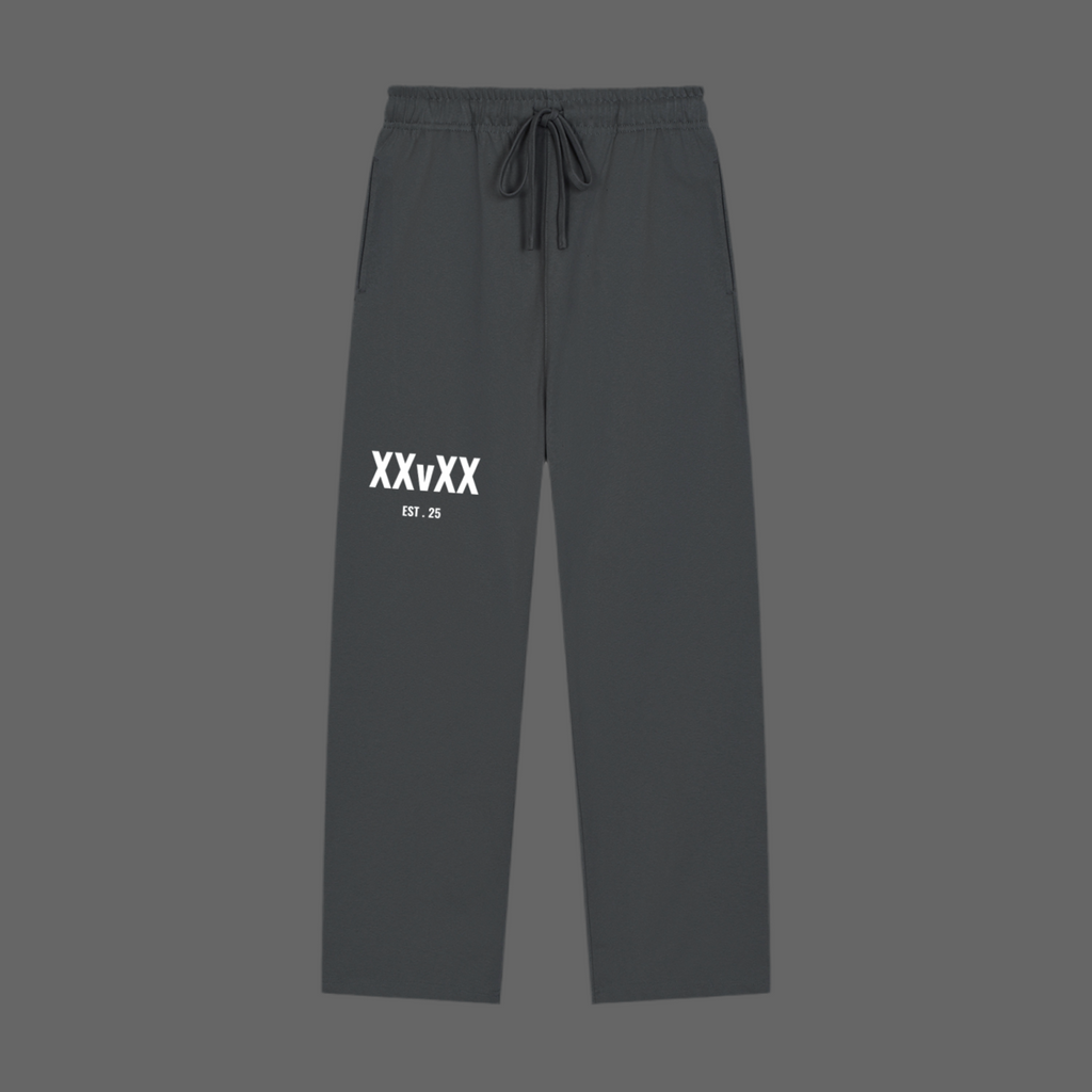 Solid Color Straight-Leg Sweatpants