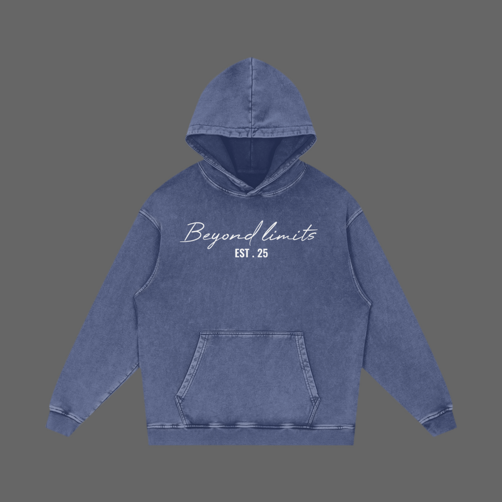 Snow Washed Loose Cotton Hoodie