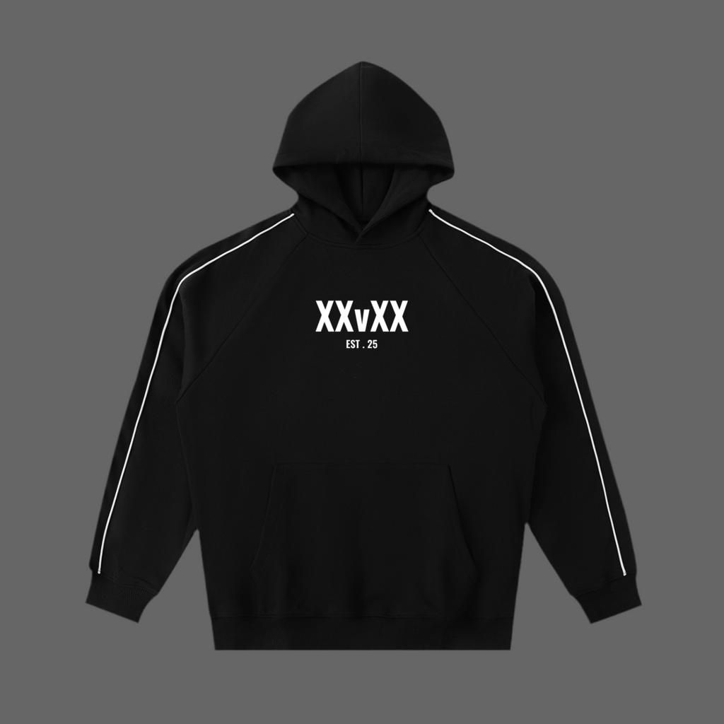 Contrast Piping Raglan Hoodie