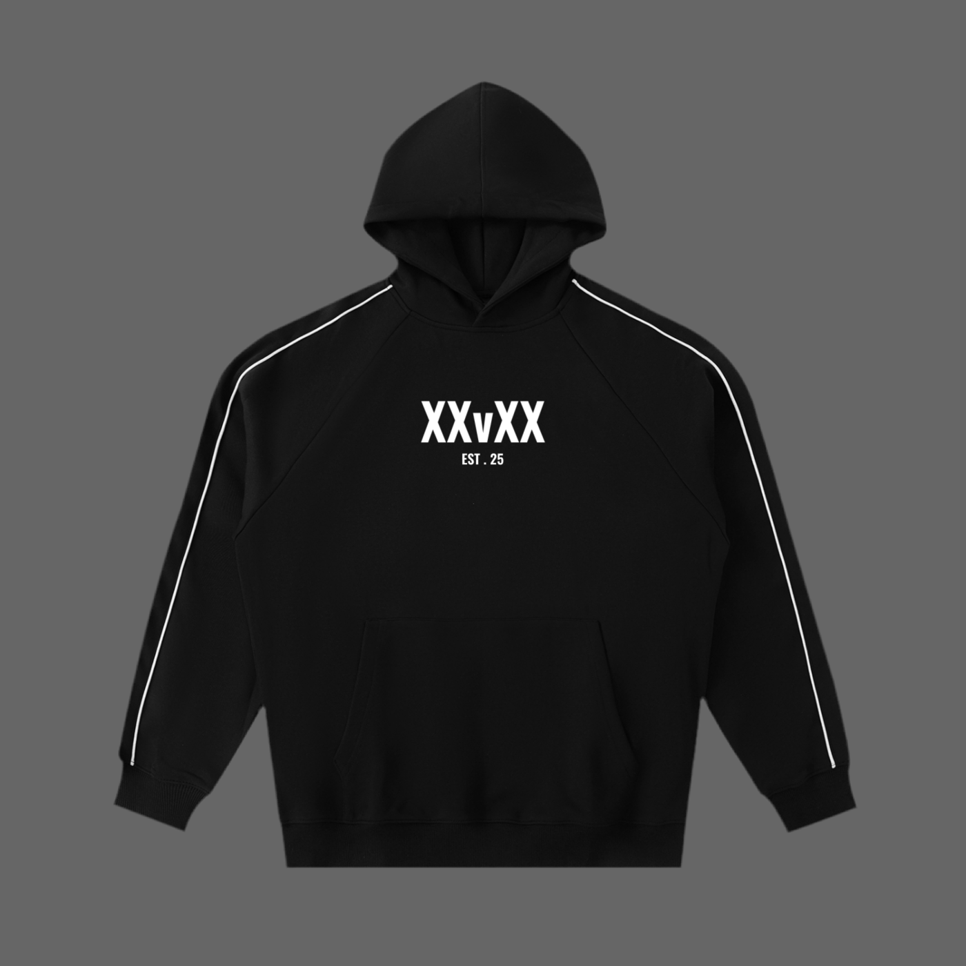 Contrast Piping Raglan Hoodie