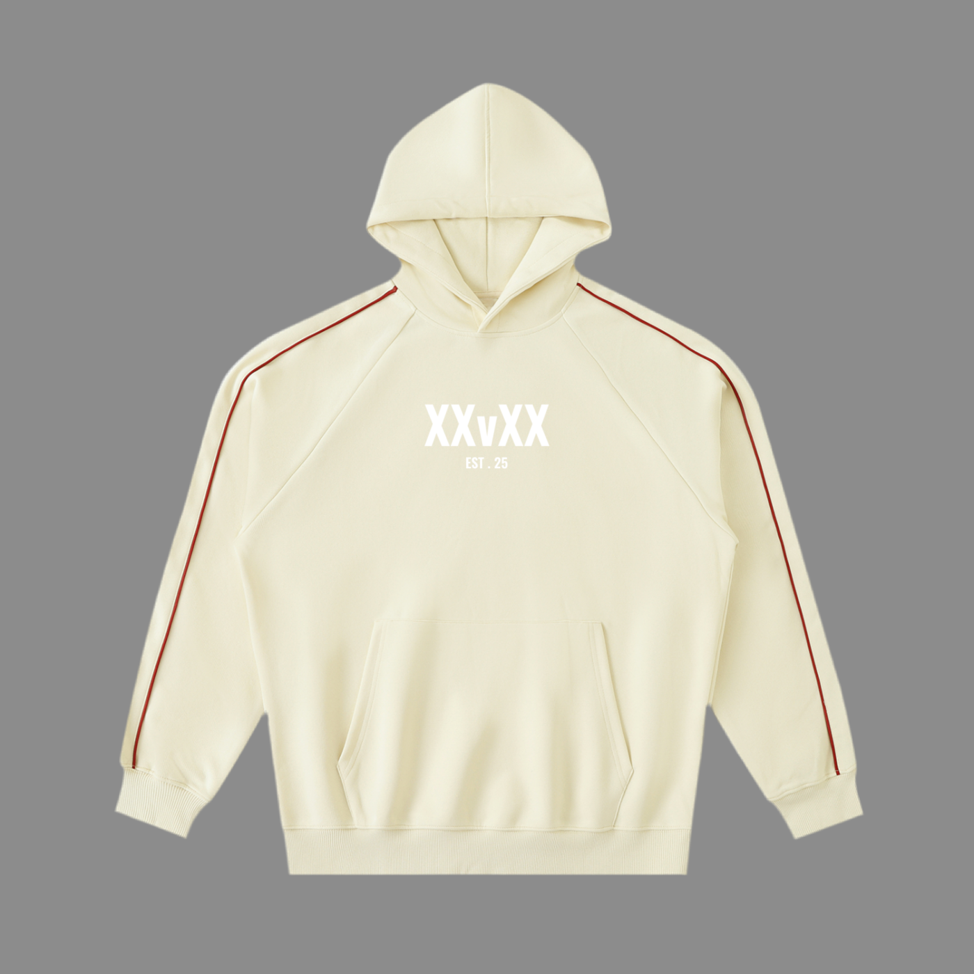 Contrast Piping Raglan Hoodie
