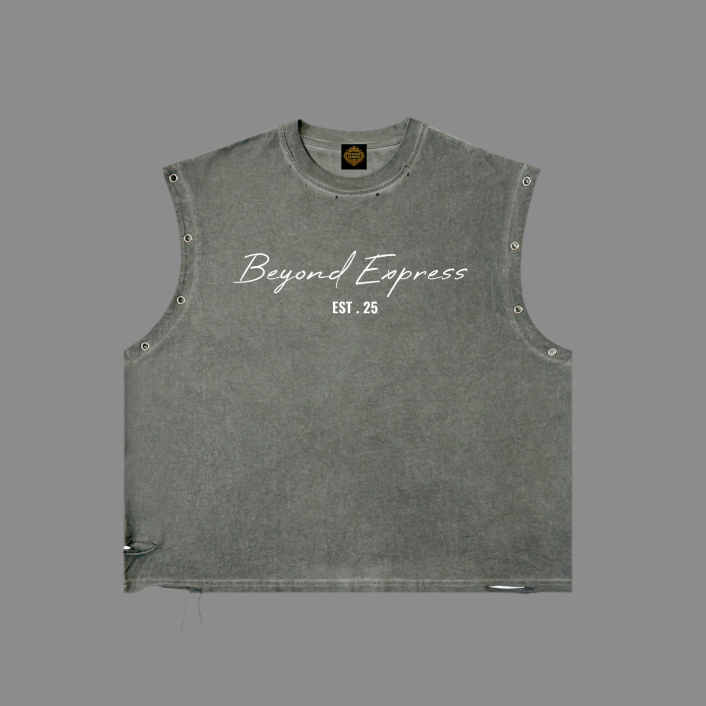 Distressed Grommet Eyelet Tank Top