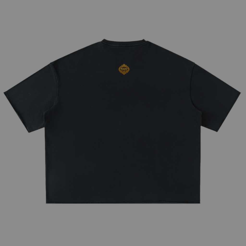 Black T-Shirt with Beyond Express Gold Logo