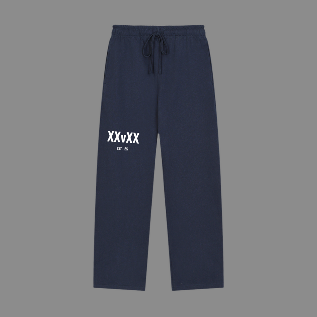 Solid Color Straight-Leg Sweatpants