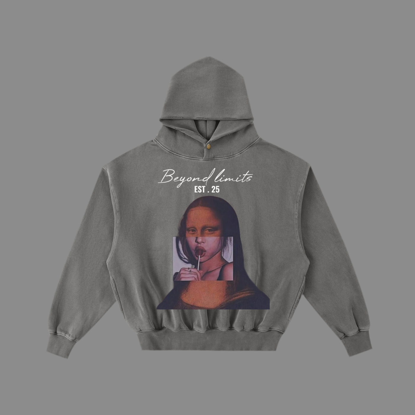 Frayed Enzyme Washed Fleece Hoodie