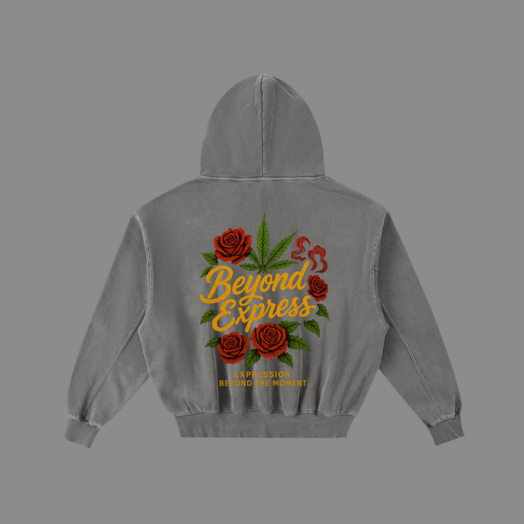 Frayed Enzyme Washed Fleece Hoodie