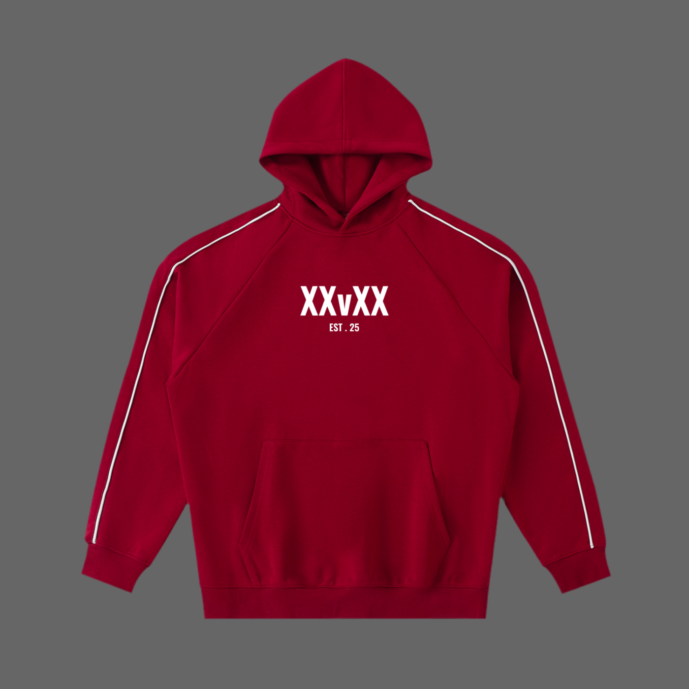 Contrast Piping Raglan Hoodie