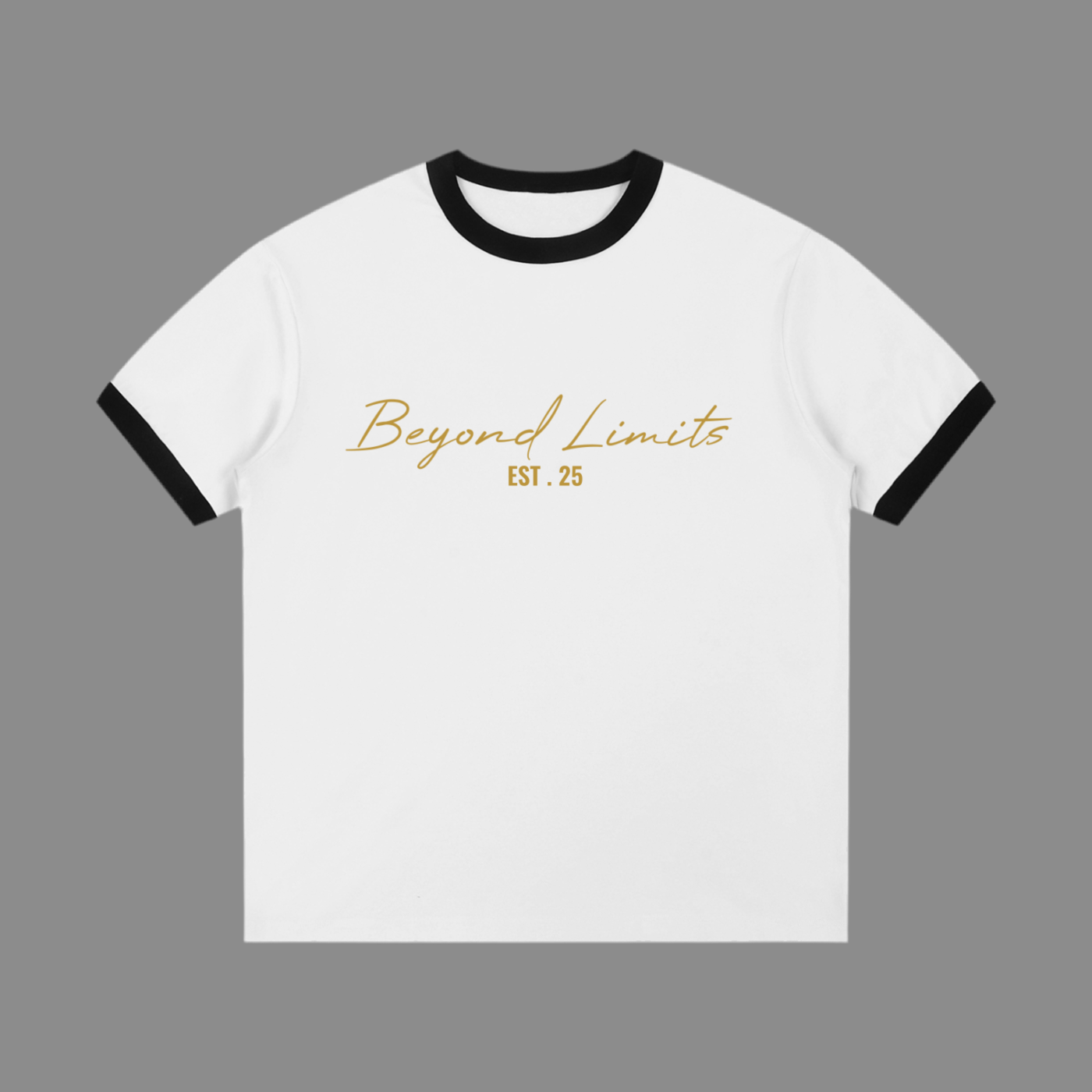 Contrast Edge Ribbed Crewneck T-Shirt
