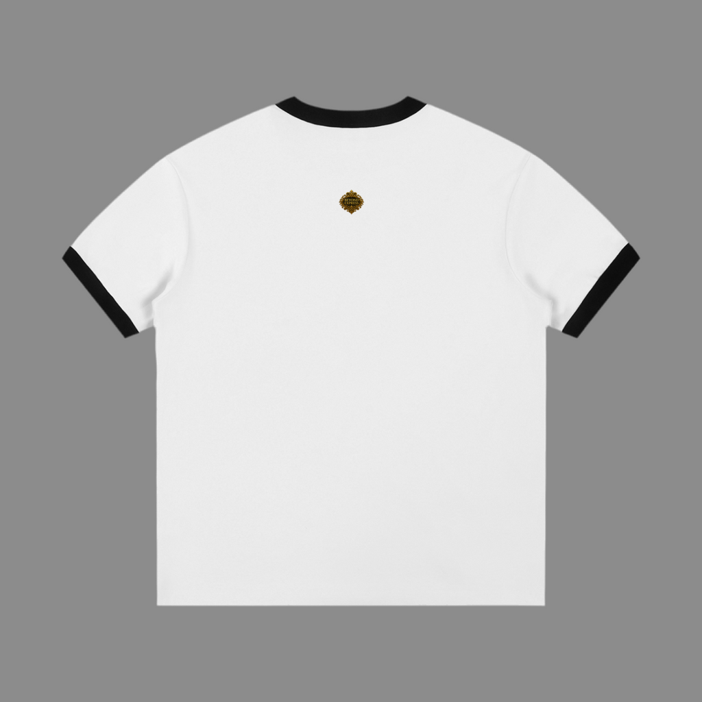 Contrast Edge Ribbed Crewneck T-Shirt