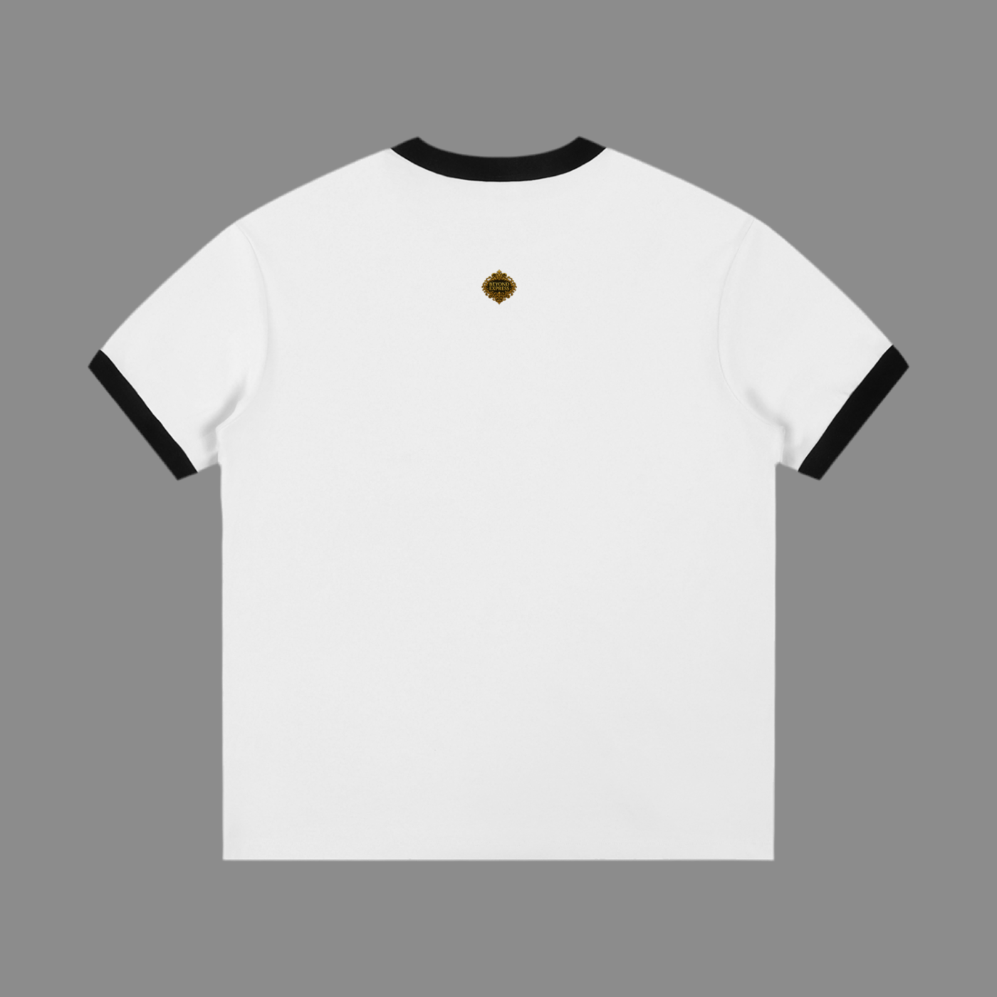 Contrast Edge Ribbed Crewneck T-Shirt