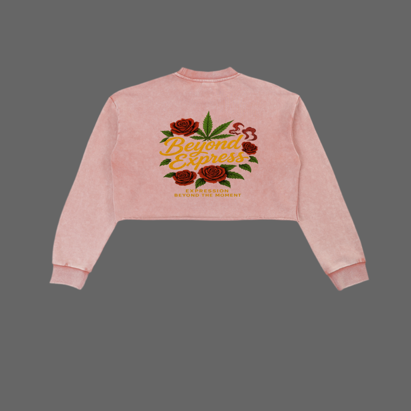 Snow Washed Raw Edge Cropped Sweatshirt