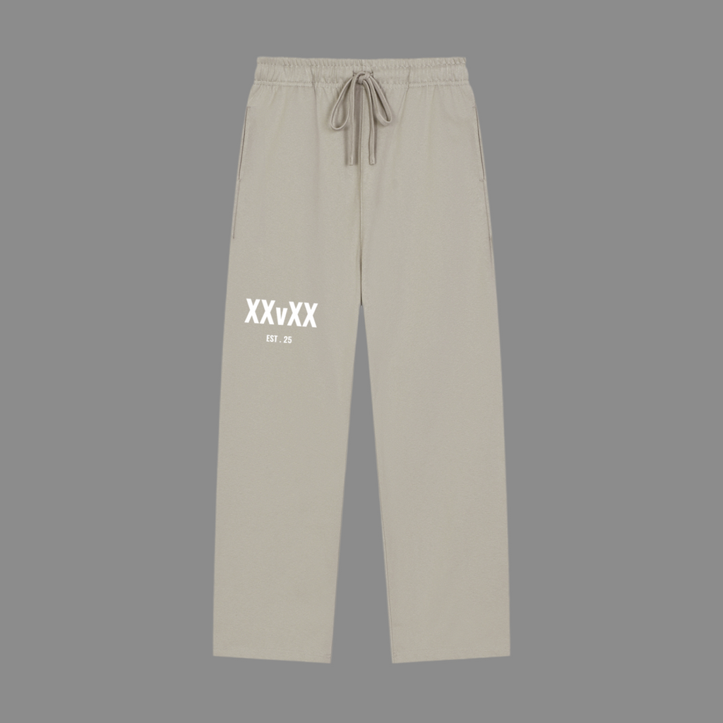 Solid Color Straight-Leg Sweatpants