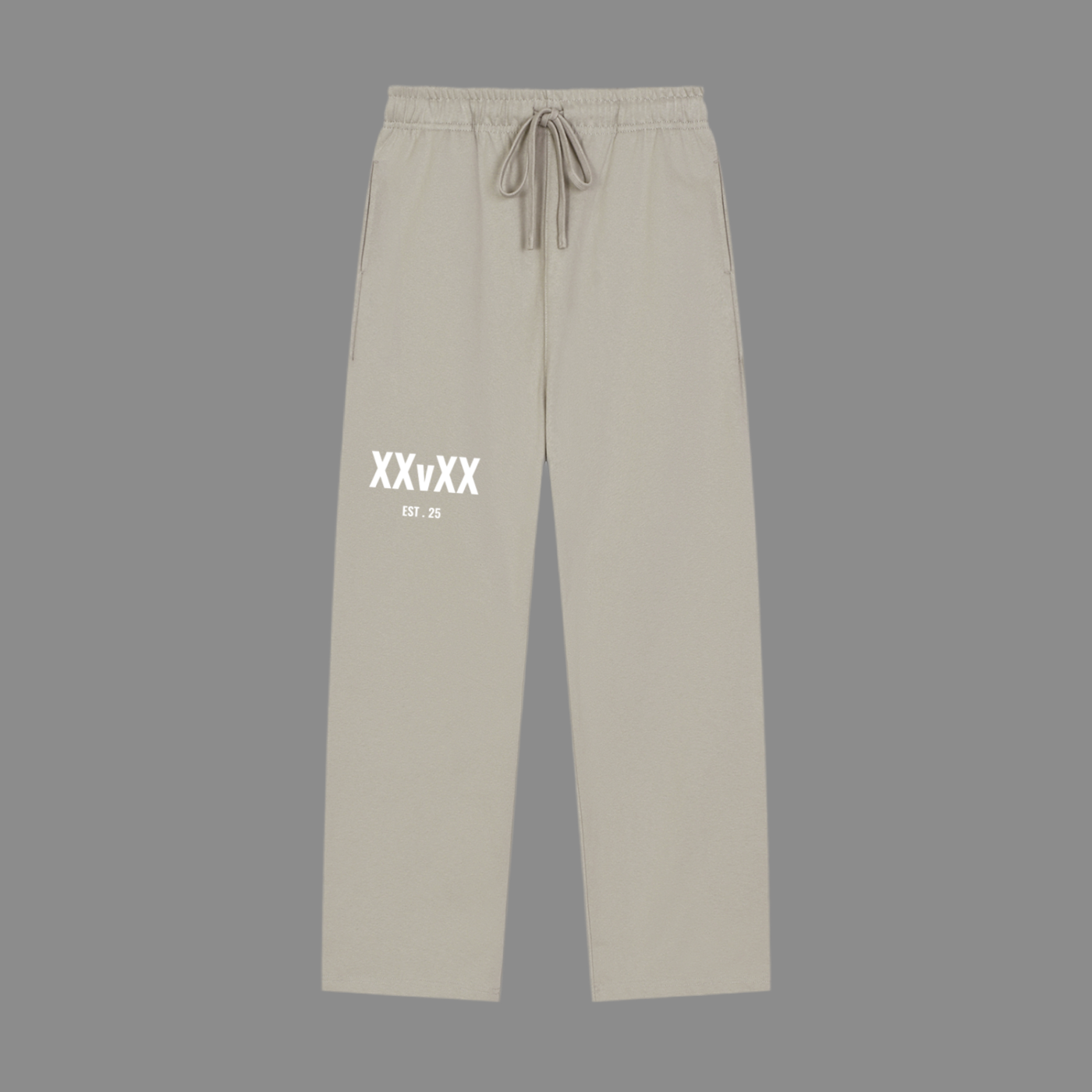 Solid Color Straight-Leg Sweatpants