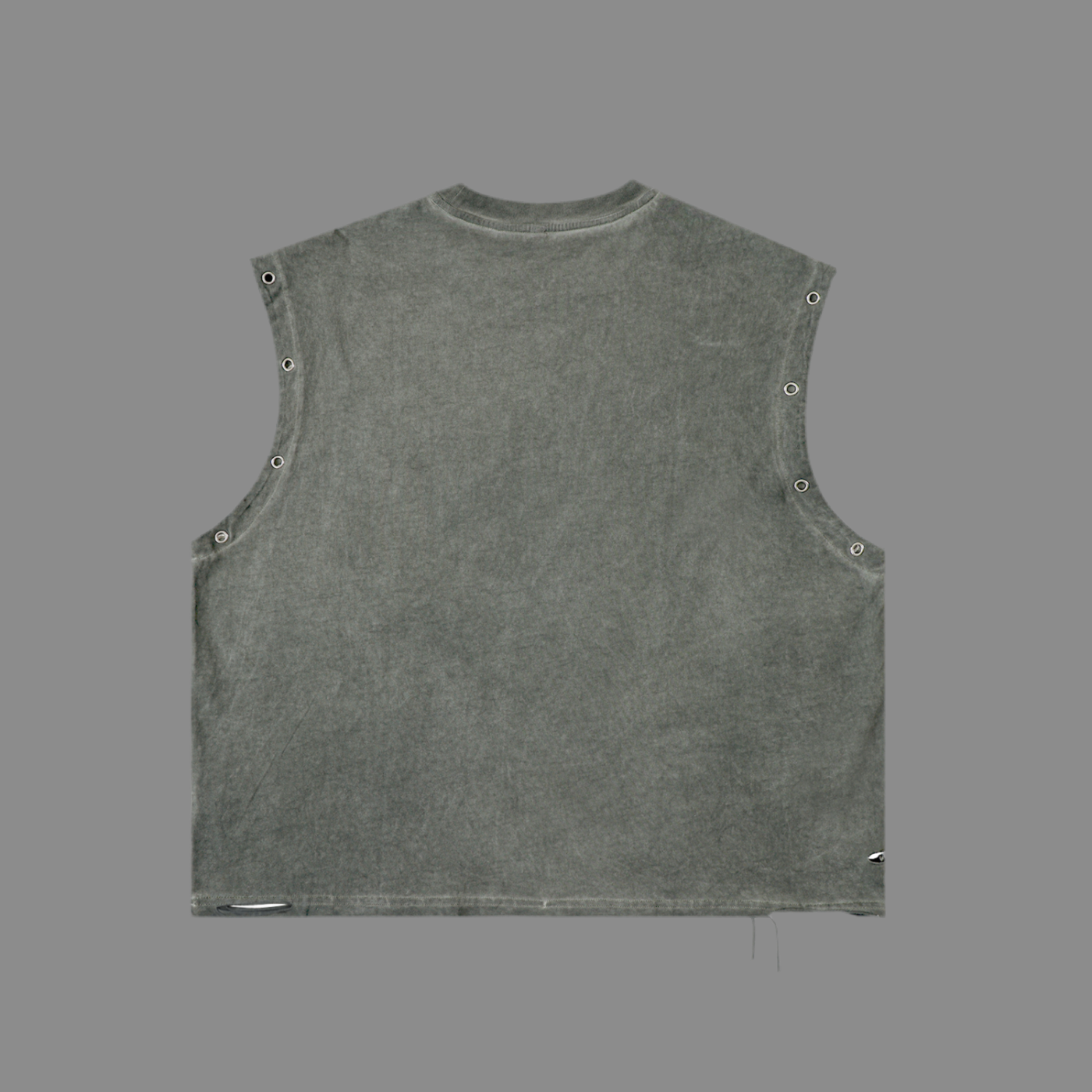 Distressed Grommet Eyelet Tank Top