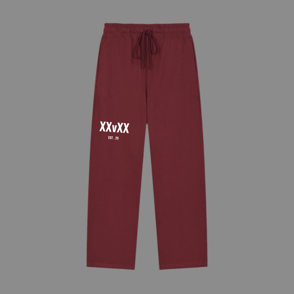 Solid Color Straight-Leg Sweatpants