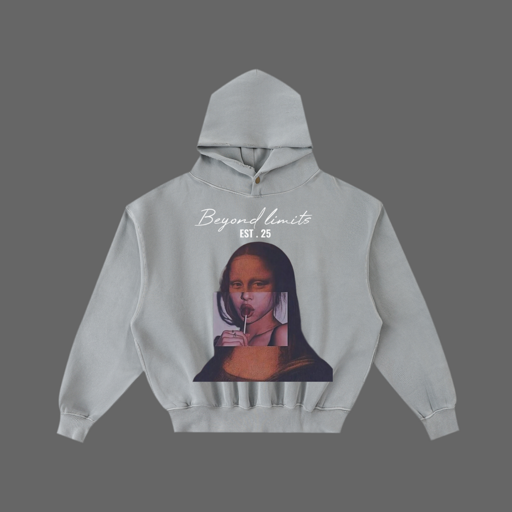 Frayed Enzyme Washed Fleece Hoodie