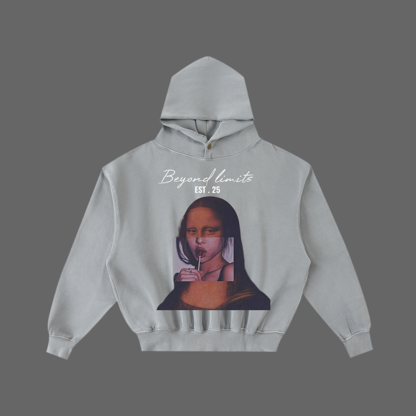 Frayed Enzyme Washed Fleece Hoodie