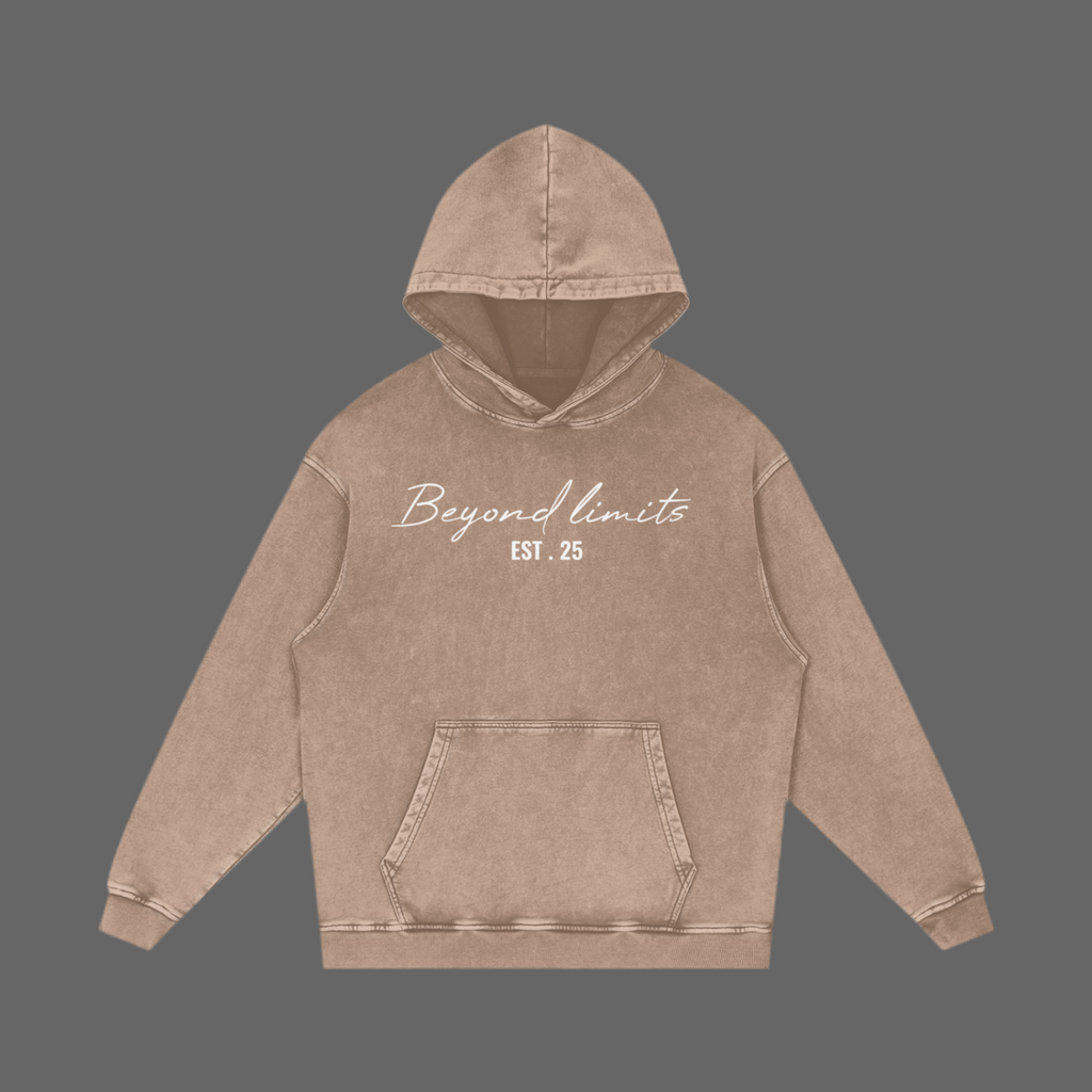 Snow Washed Loose Cotton Hoodie