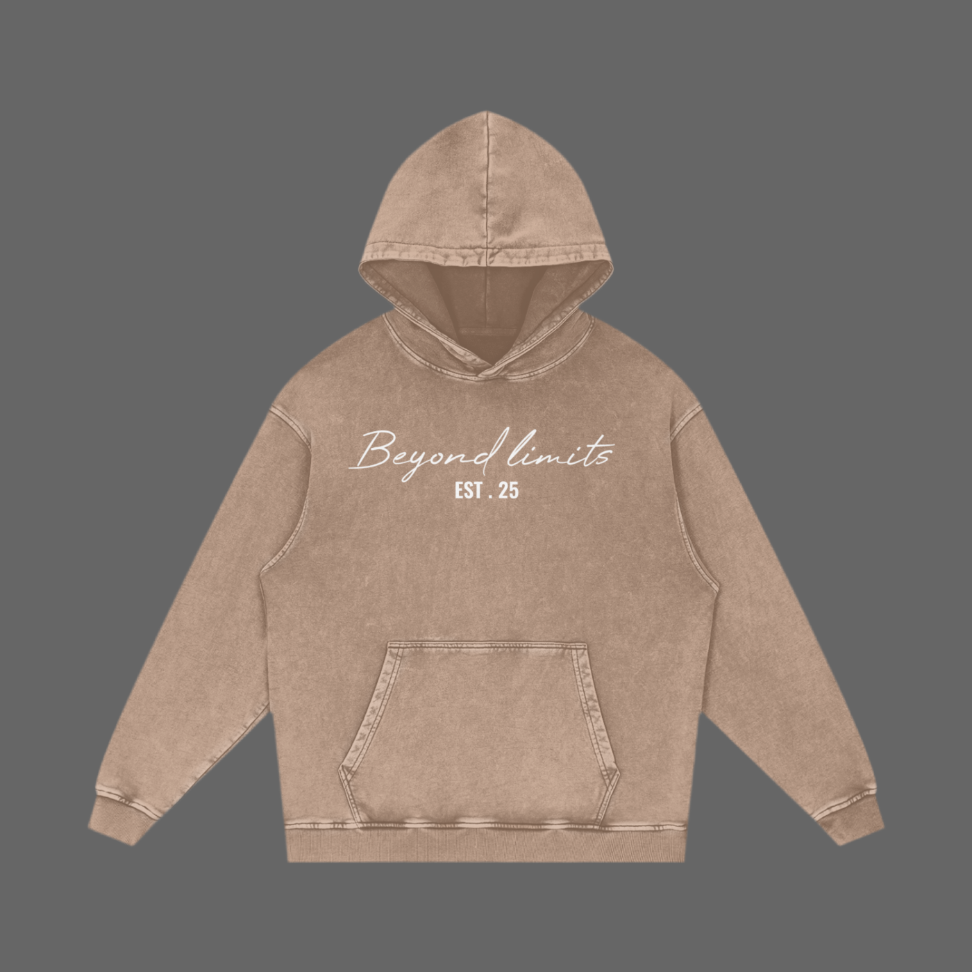 Snow Washed Loose Cotton Hoodie
