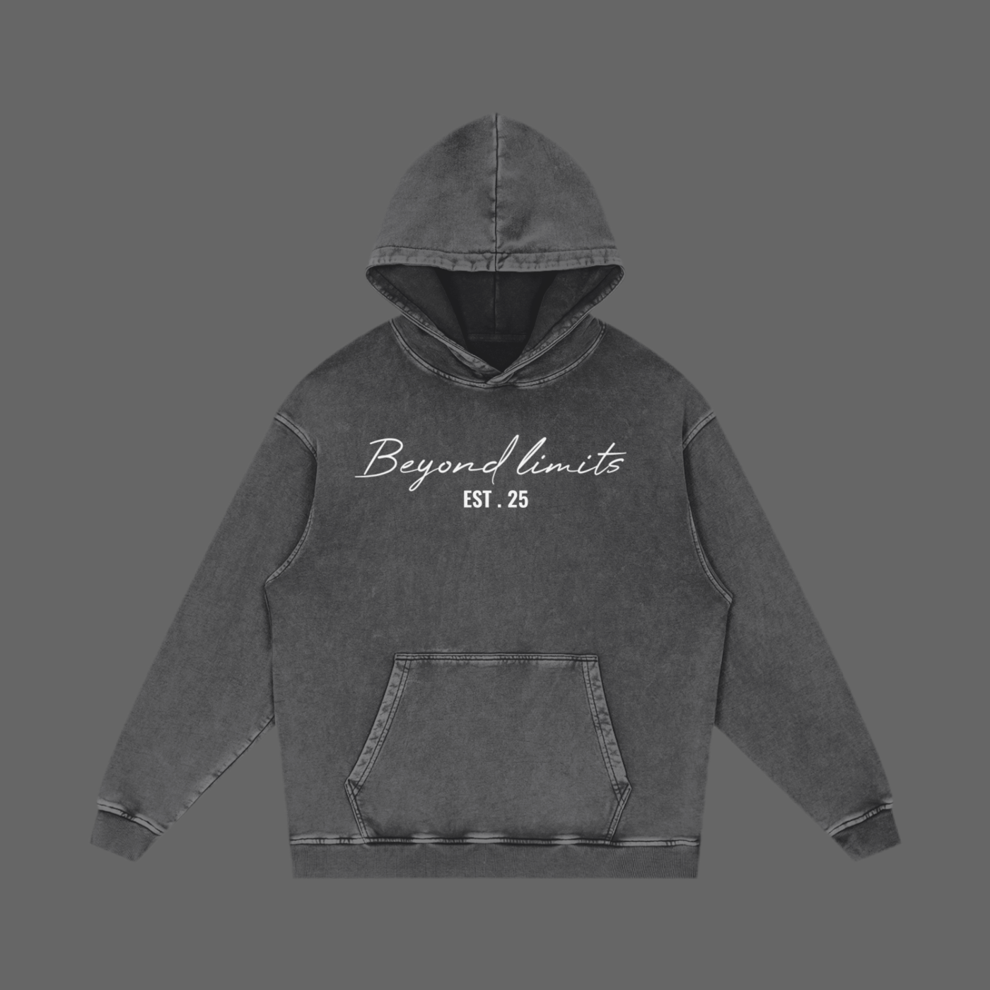 Snow Washed Loose Cotton Hoodie