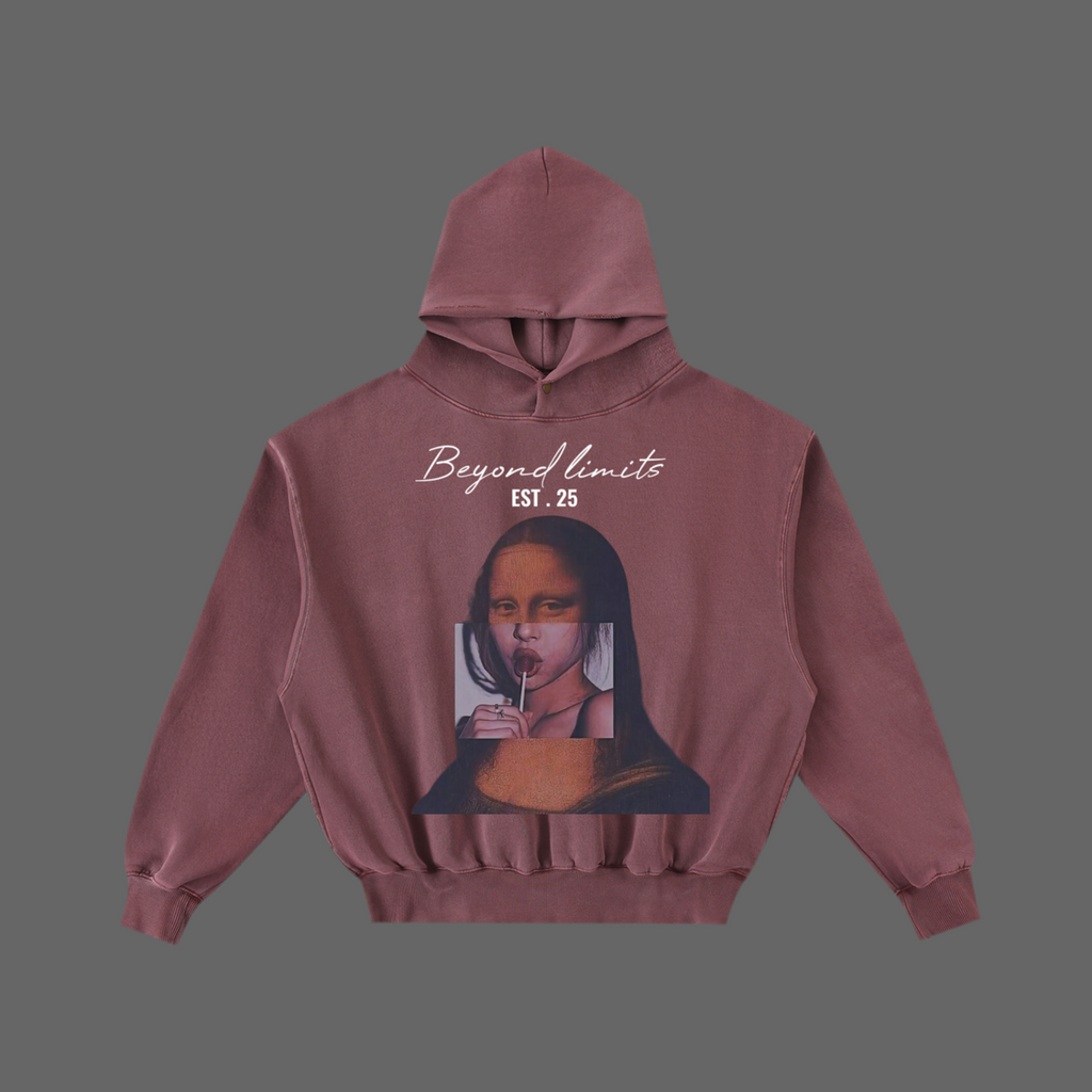 Frayed Enzyme Washed Fleece Hoodie