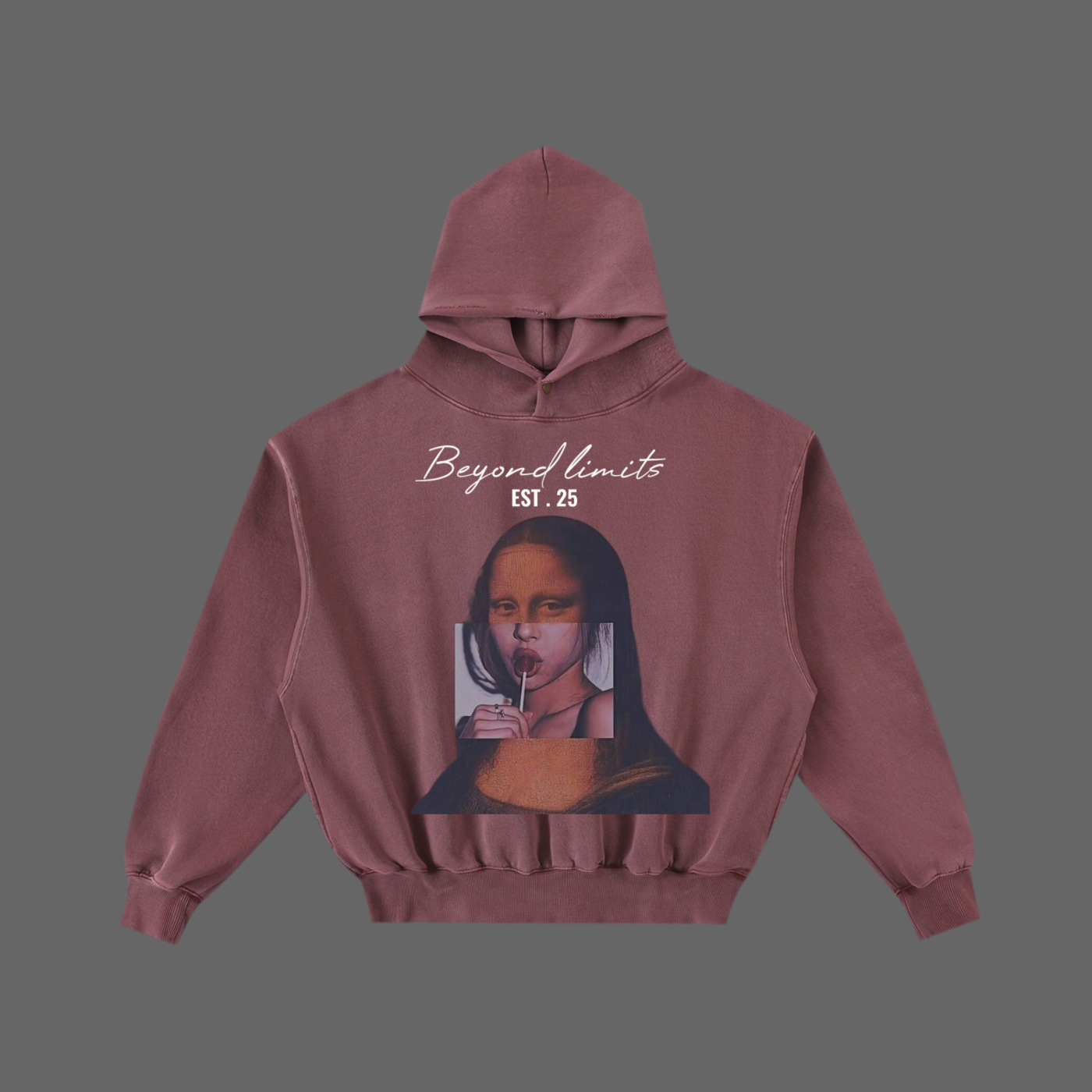 Frayed Enzyme Washed Fleece Hoodie