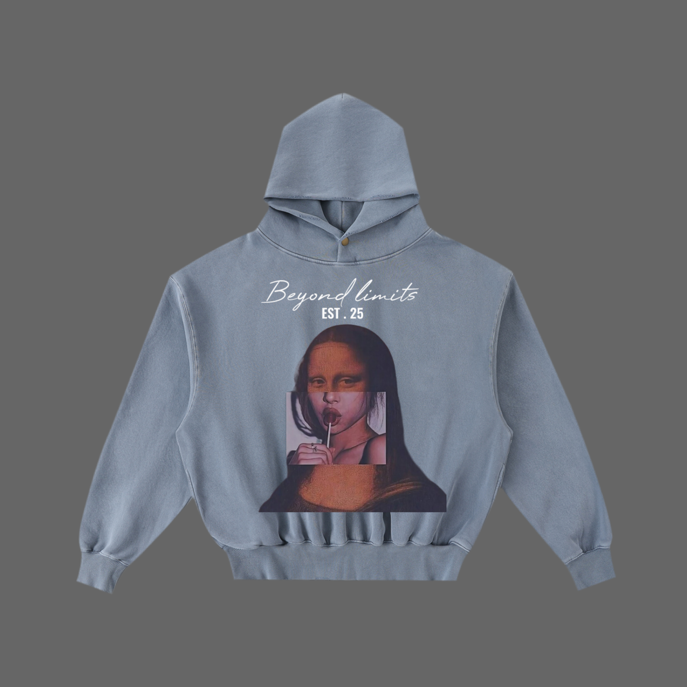 Frayed Enzyme Washed Fleece Hoodie
