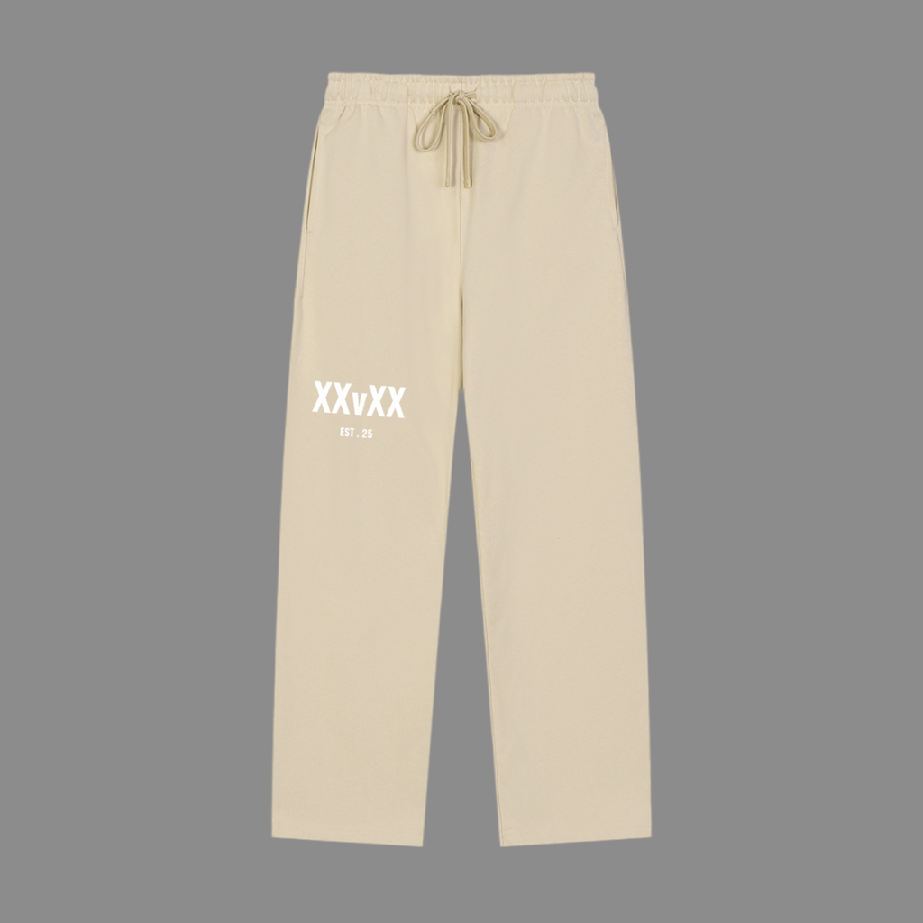 Solid Color Straight-Leg Sweatpants