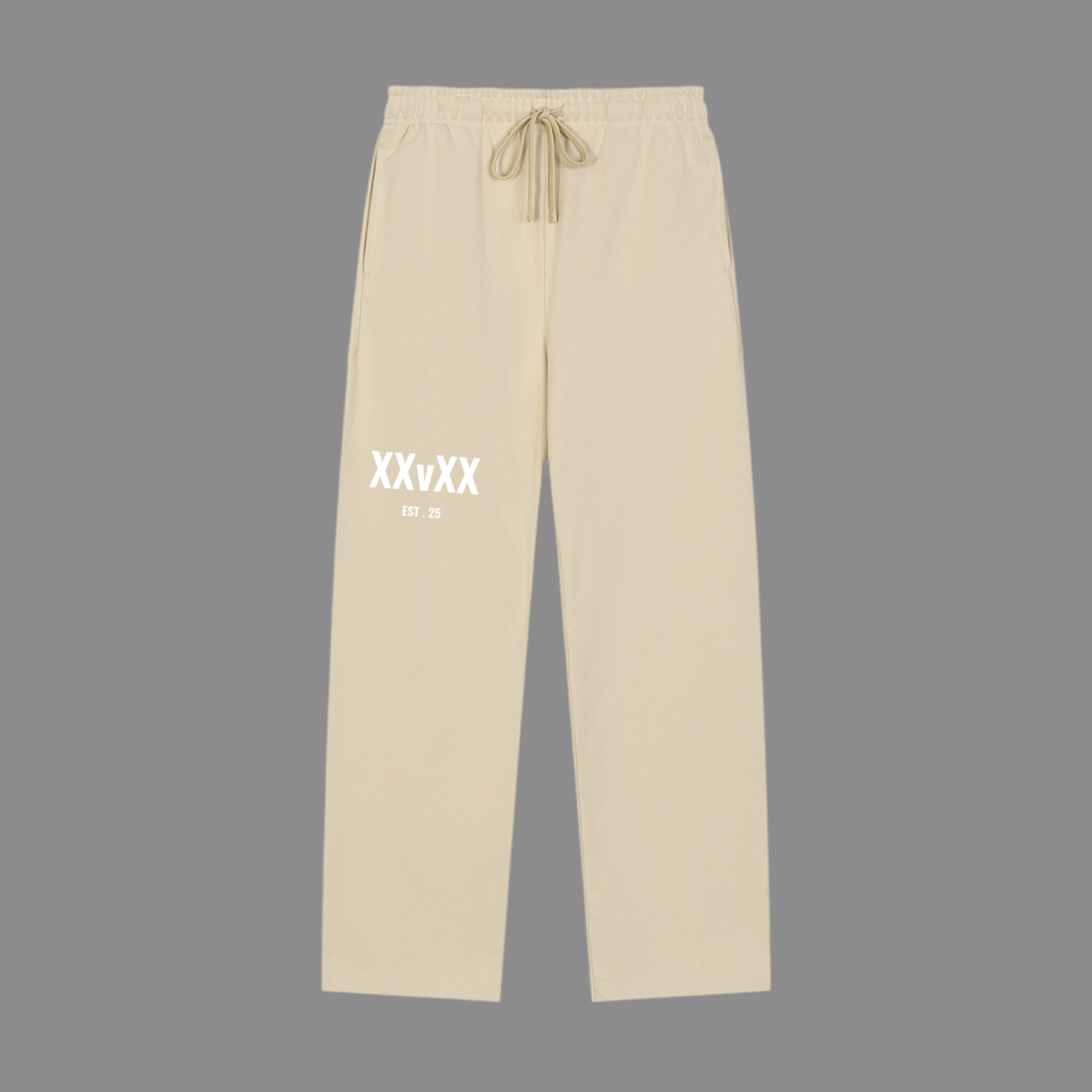 Solid Color Straight-Leg Sweatpants