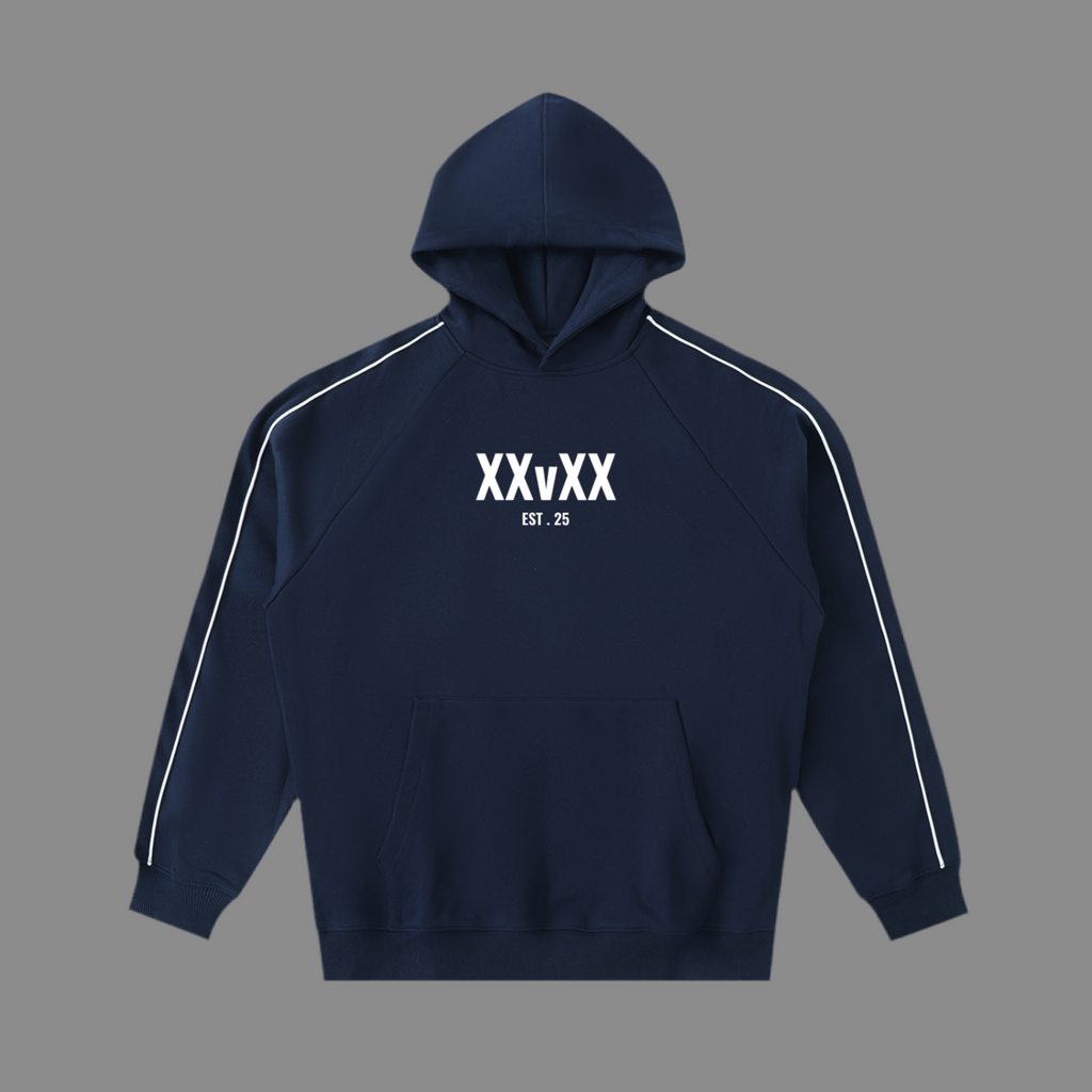 Contrast Piping Raglan Hoodie